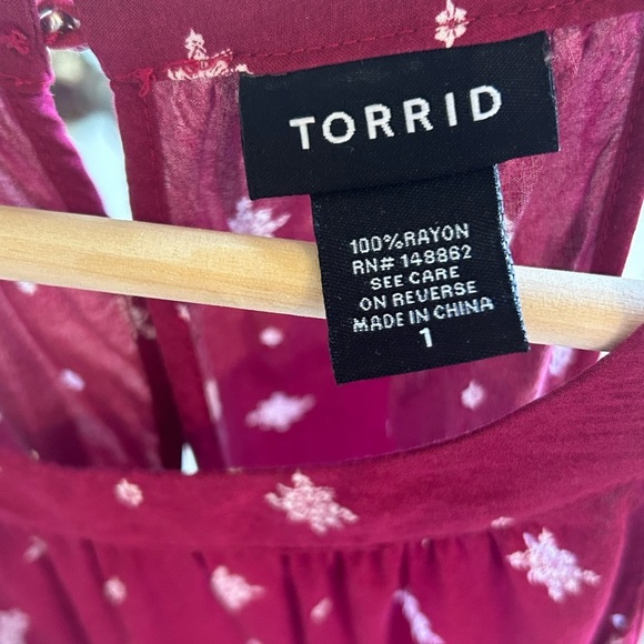 Torrid Whimsigoth Halter Neck Magenta Top Flowy Casual Summer Size 1, XL - Picture 7 of 10